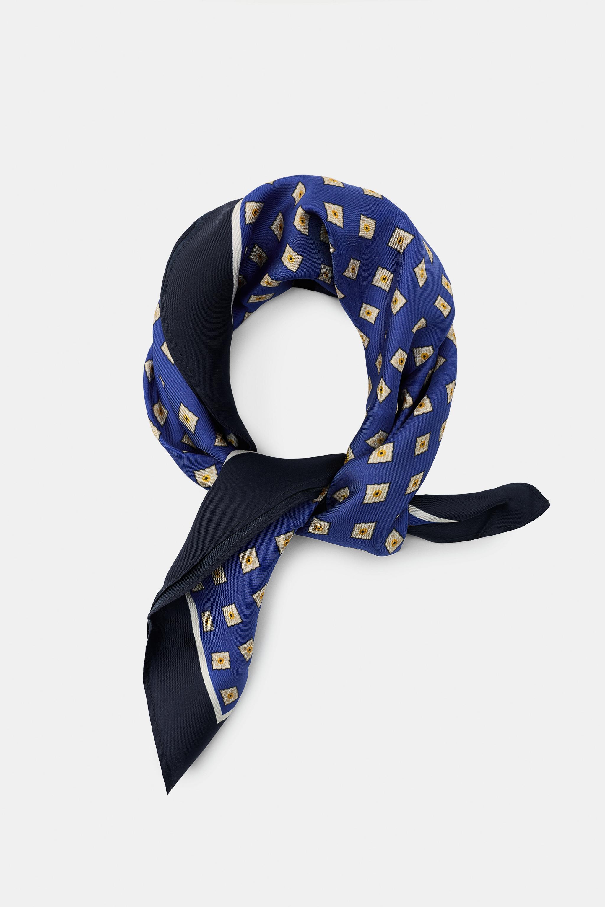 FOULARD 100 % SOIE À IMPRIMÉ POIS